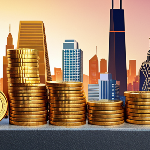 Home 4 **
Prompt: A vibrant city skyline with modern architecture, juxtaposed with a stylized graph showing inflation rising. Overlay the image with golden coins and physical assets to visualize protecting value. Concept: "Inflation-Proof Investments"
**
