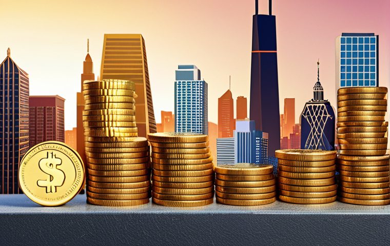 **
Prompt: A vibrant city skyline with modern architecture, juxtaposed with a stylized graph showing inflation rising. Overlay the image with golden coins and physical assets to visualize protecting value. Concept: "Inflation-Proof Investments"
**